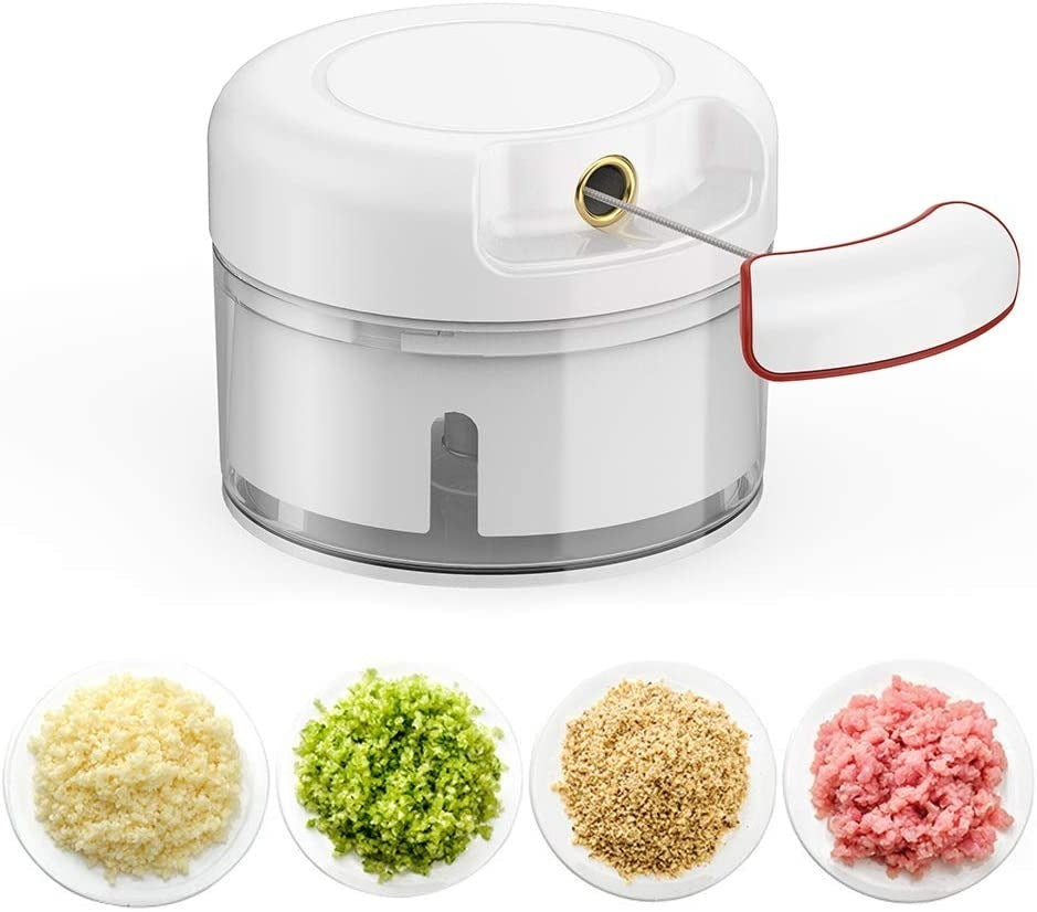 Mini Food Chopper โ Hand-Powered Meat Grinder, Mincer, Mixer & Blender for Fruits, Vegetables, Nuts, and Meat | Powerful & Portable Kitchen Tool