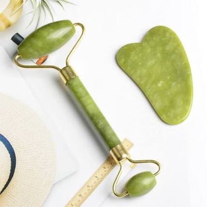Flawless Jade Roller With Guasha Stone Marble Stone
