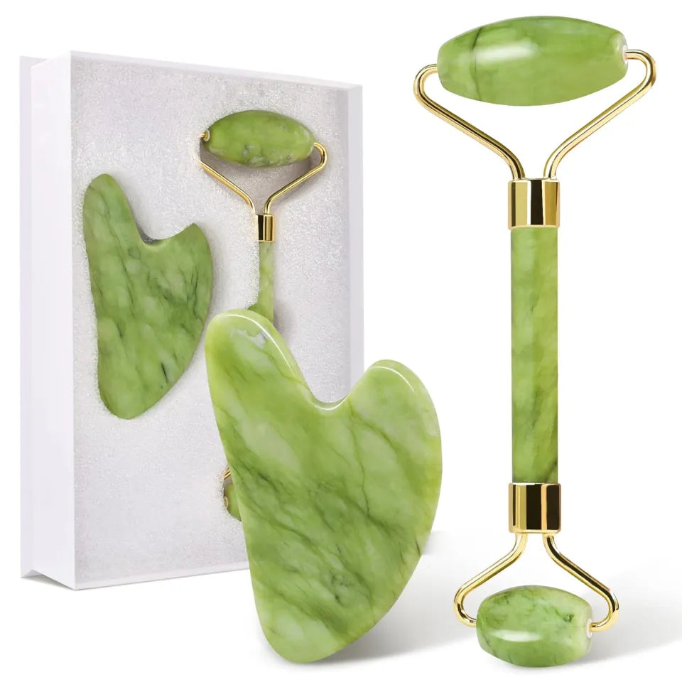 Flawless Jade Roller With Guasha Stone Marble Stone