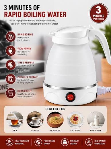 Fast Water Boiling 600 ml Portable Kettle Travel Kettle Foods Boils