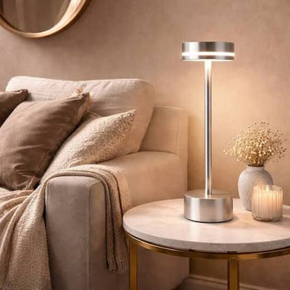 USB Rechargeable LED Night Light Desk Lamp 3 Color Touch Sensor Metal Table Lamp