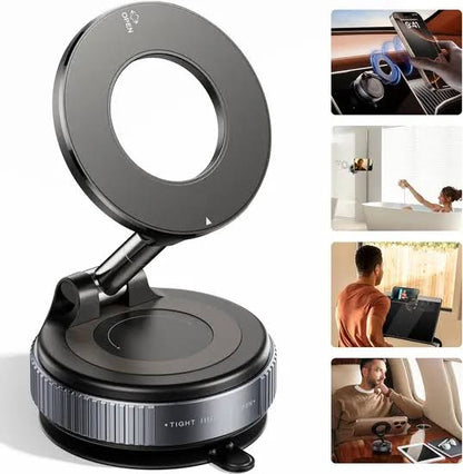 Premium 360° Magnetic Car Phone Mount – Powerful Suction Cup, Foldable Adjustable Dashboard Holder for All Smartphones
